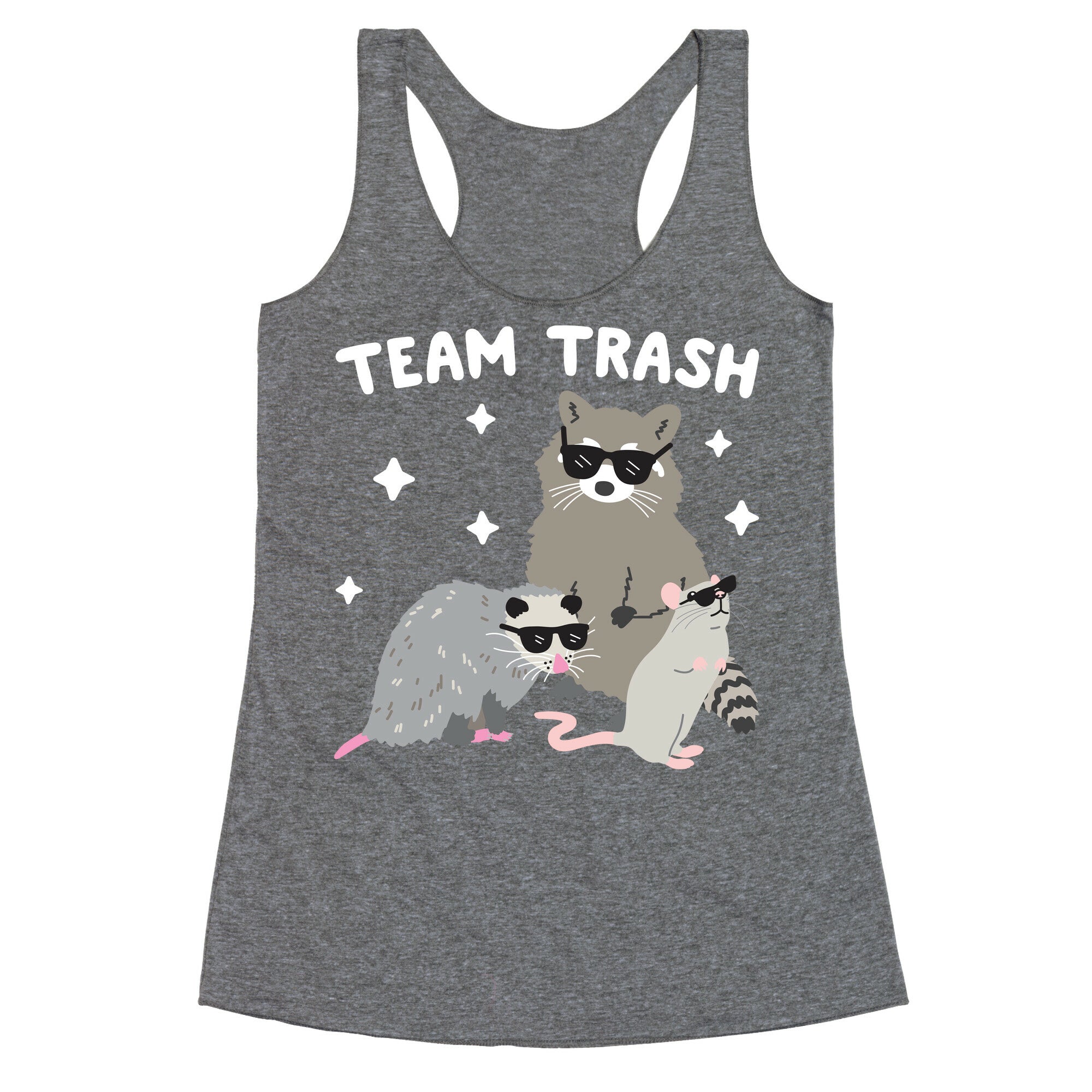 Team Trash Opossum Raccoon Rat Racerback Tank