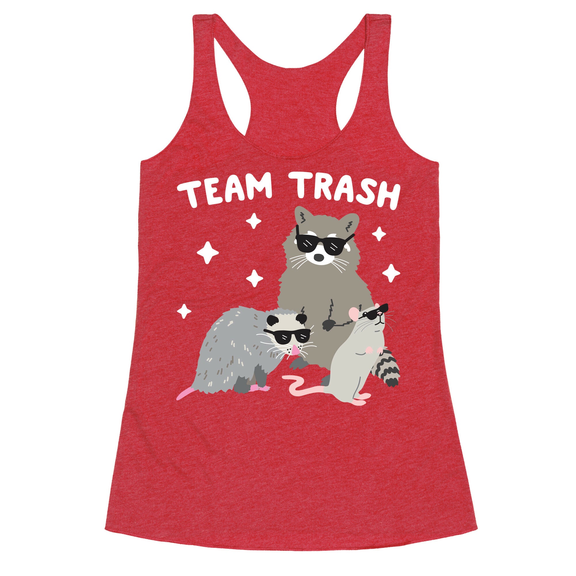 Team Trash Opossum Raccoon Rat Racerback Tank
