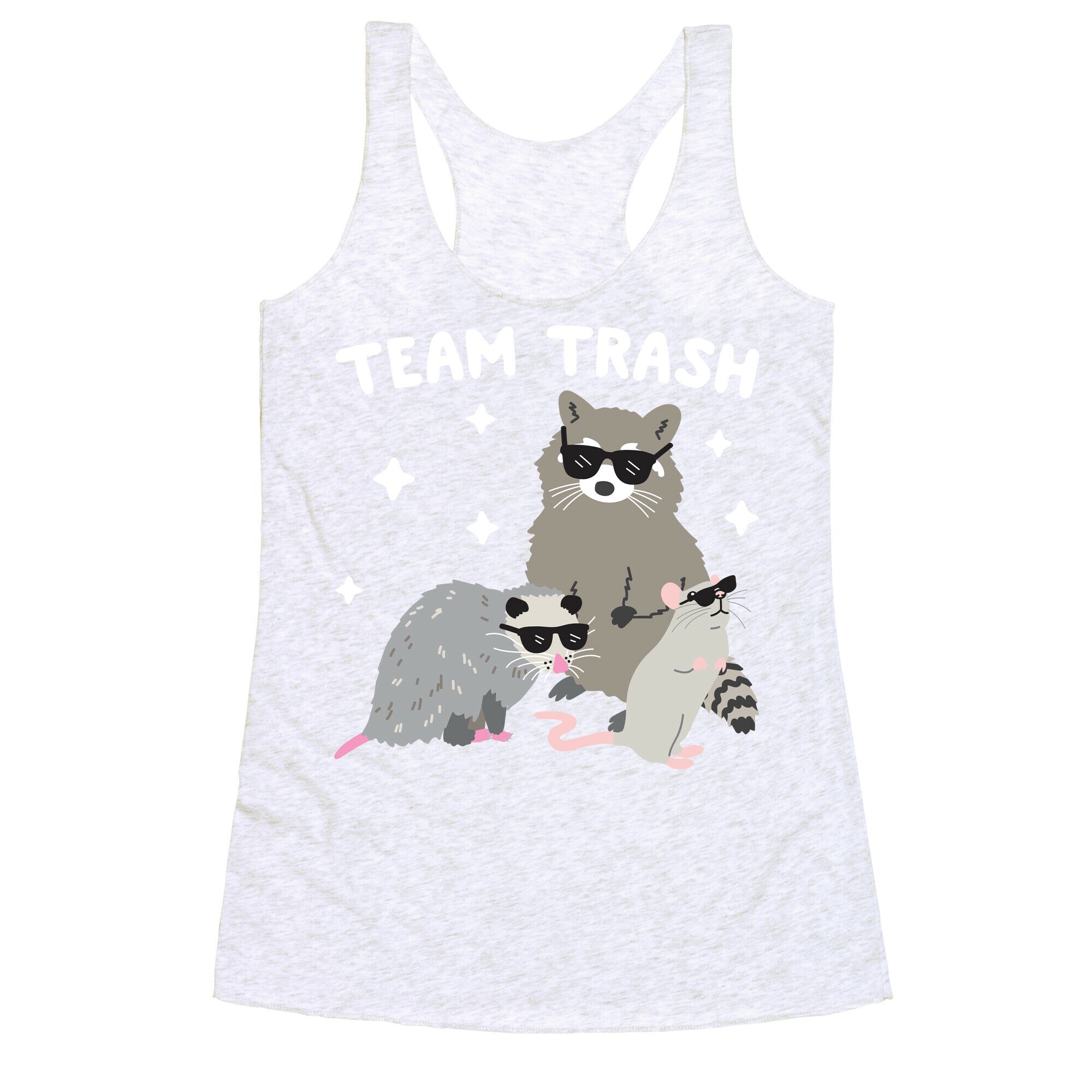 Team Trash Opossum Raccoon Rat Racerback Tank