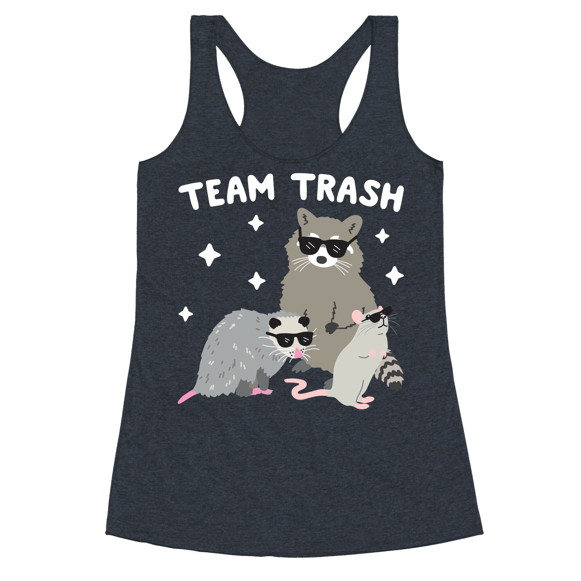 Team Trash Opossum Raccoon Rat Racerback Tank