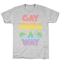 Gay Finds A Way Jurassic Park Parody T-Shirt