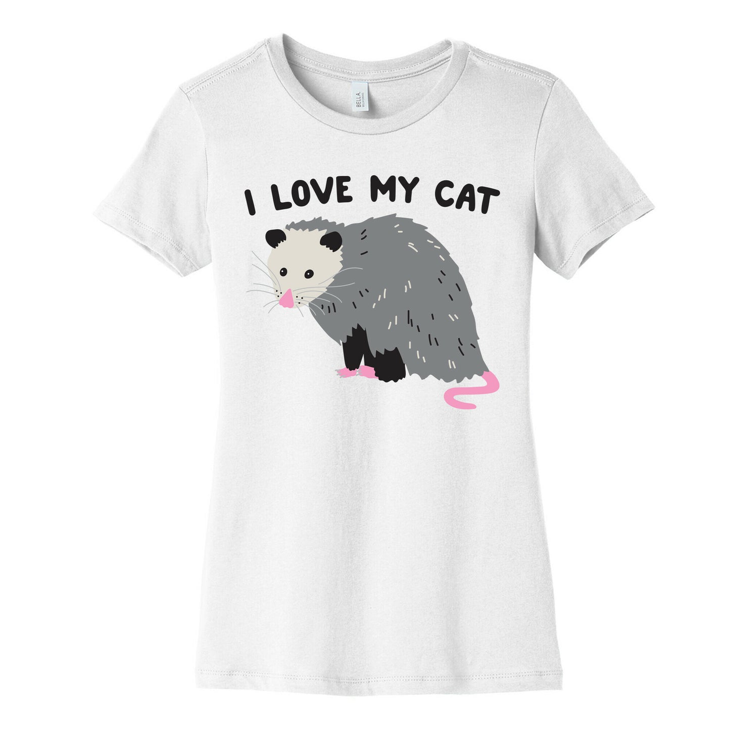 I Love My Cat Opossum Women's Cotton Tee