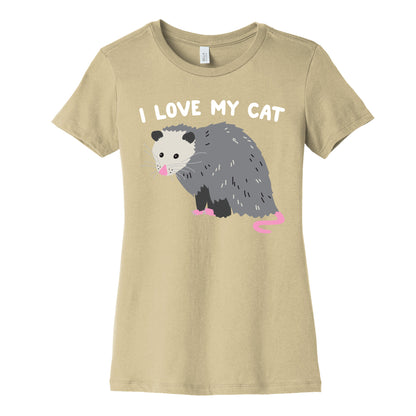 I Love My Cat Opossum Women's Cotton Tee