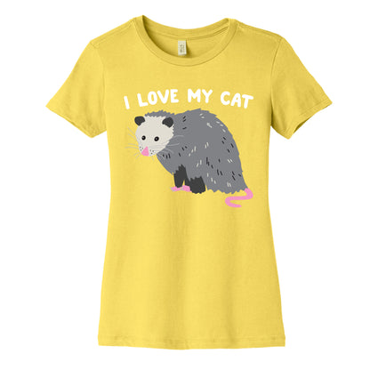 I Love My Cat Opossum Women's Cotton Tee