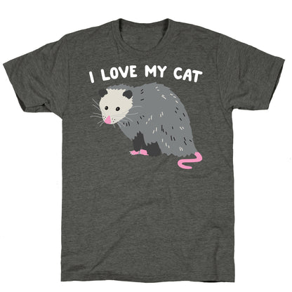 I Love My Cat Opossum Unisex Triblend Tee