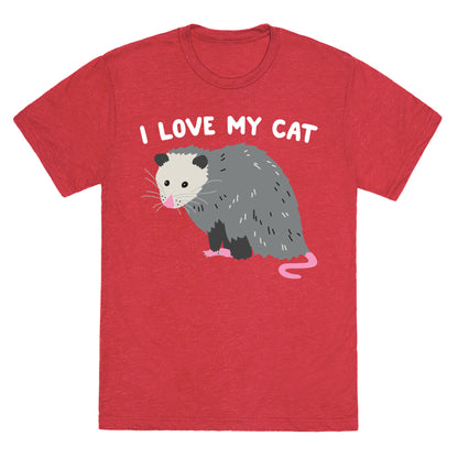 I Love My Cat Opossum Unisex Triblend Tee