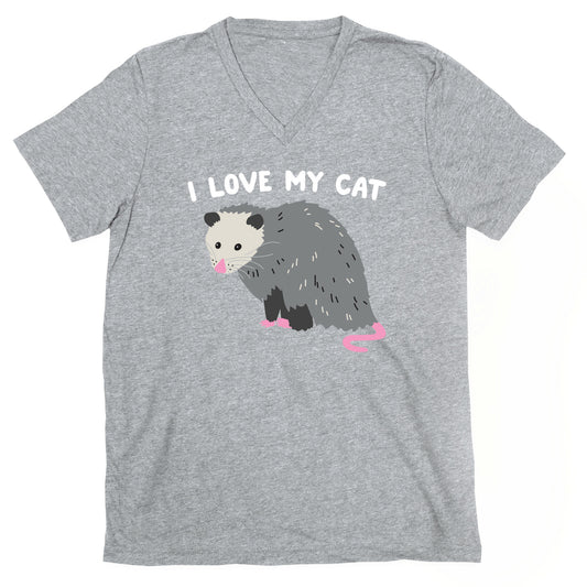 I Love My Cat Opossum V-Neck