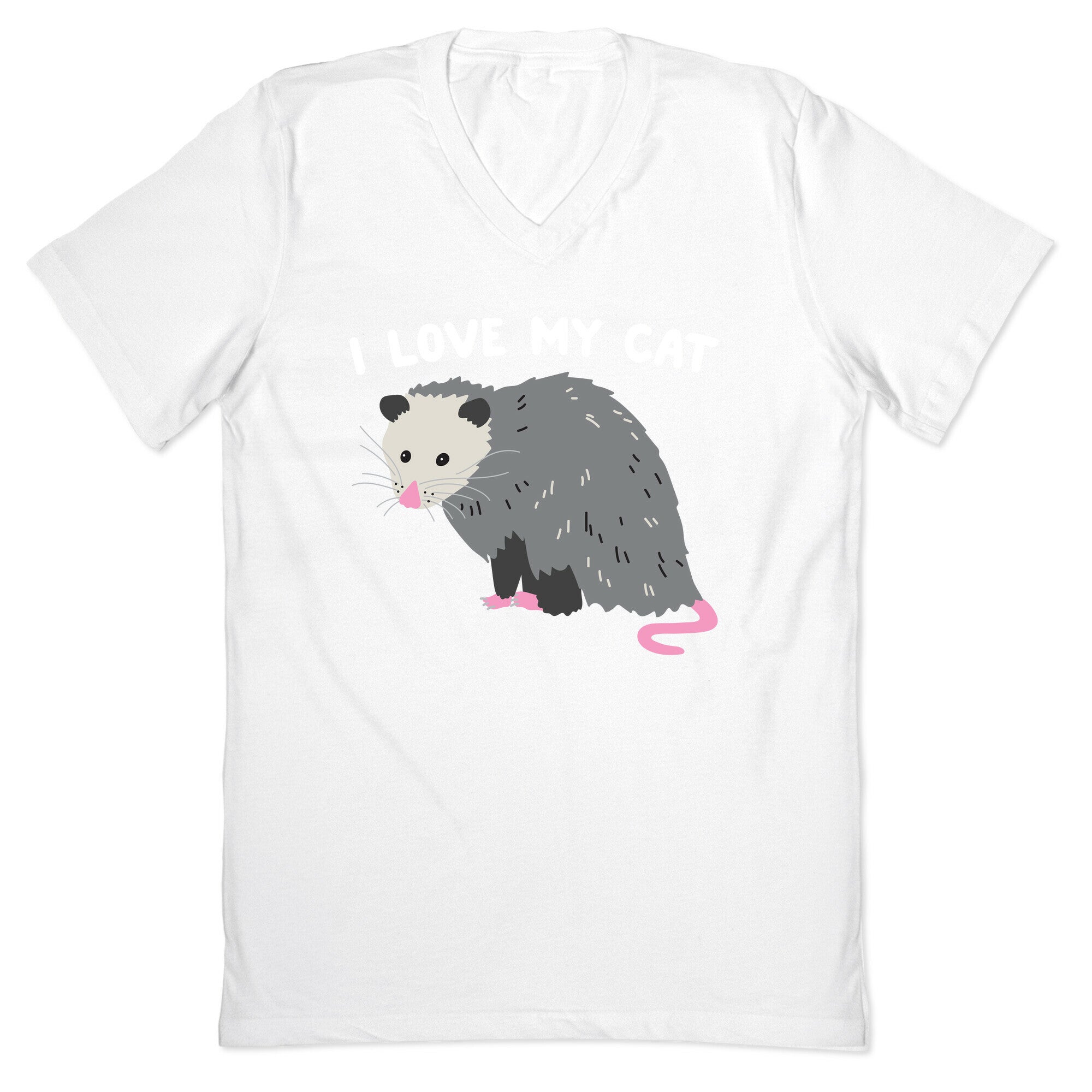 I Love My Cat Opossum V-Neck