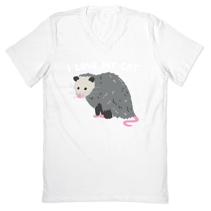I Love My Cat Opossum V-Neck