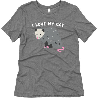 I Love My Cat Opossum Women's Triblend Tee