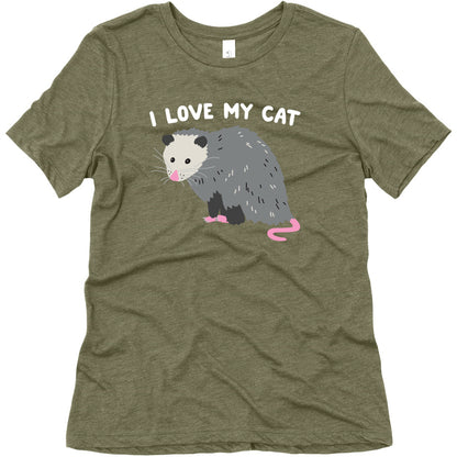 I Love My Cat Opossum Women's Triblend Tee