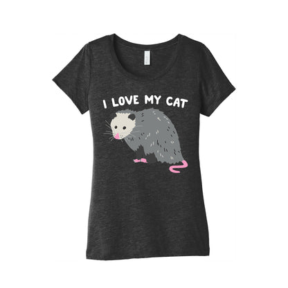 I Love My Cat Opossum Women's Triblend Tee