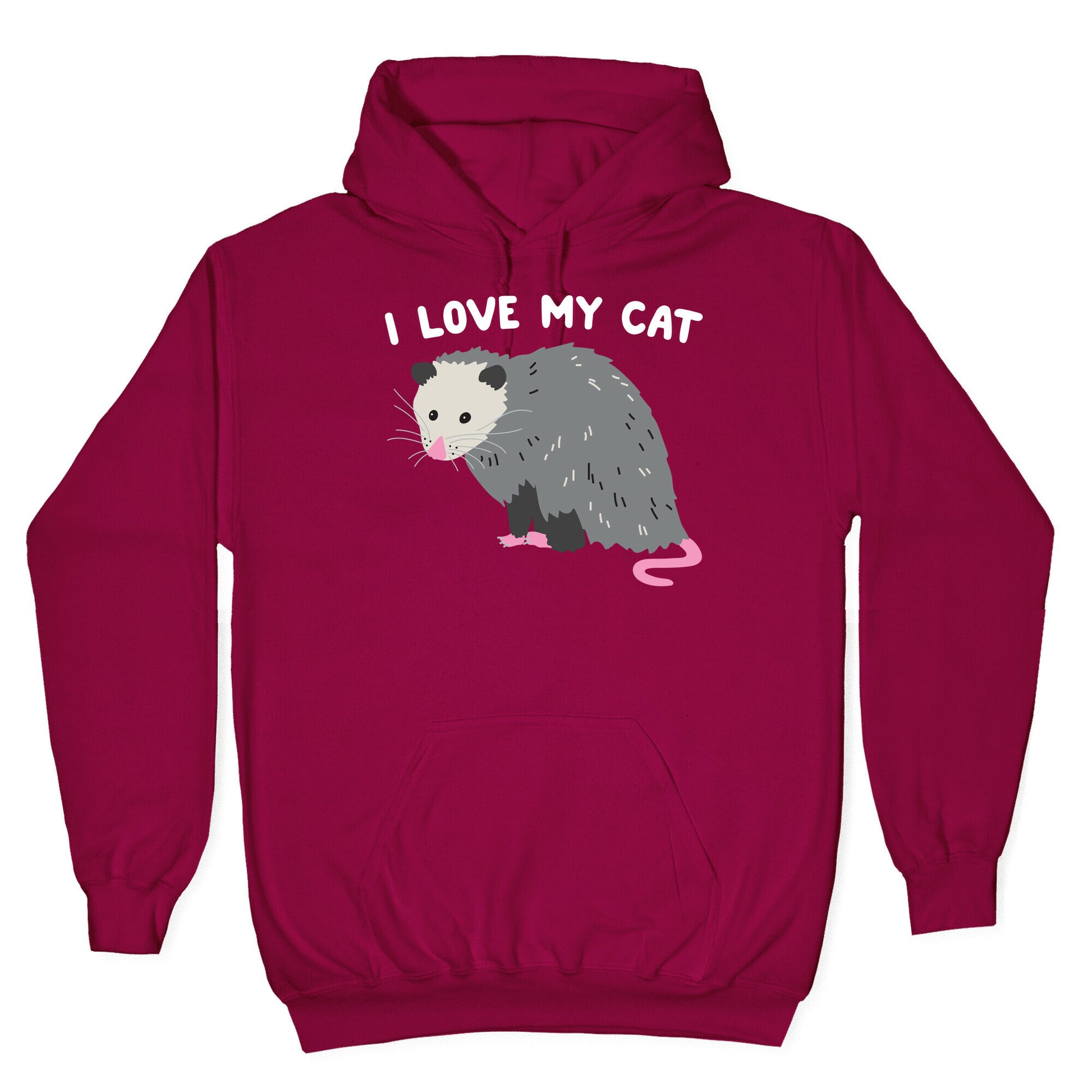 I Love My Cat Opossum Hoodie