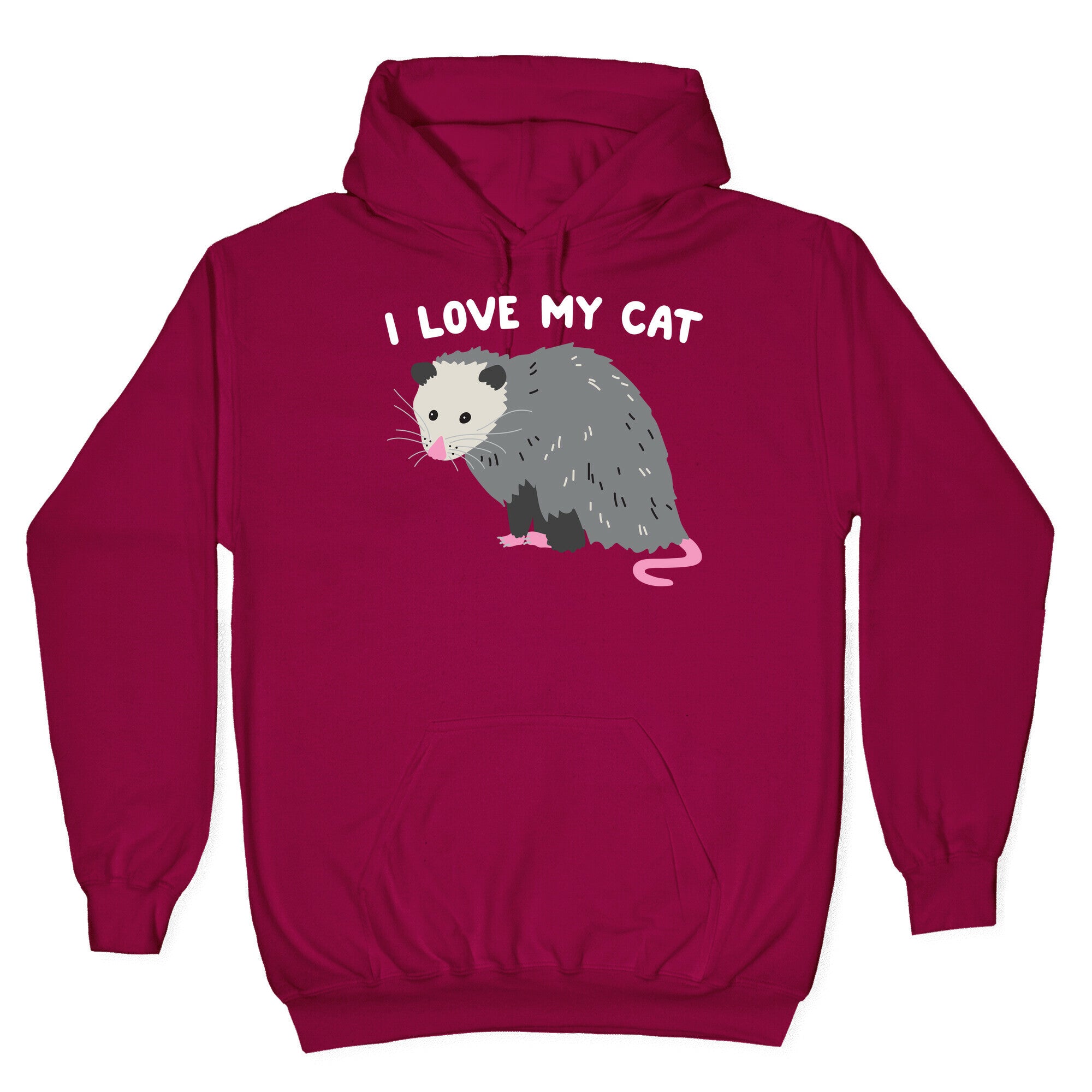 I Love My Cat Opossum Hoodie