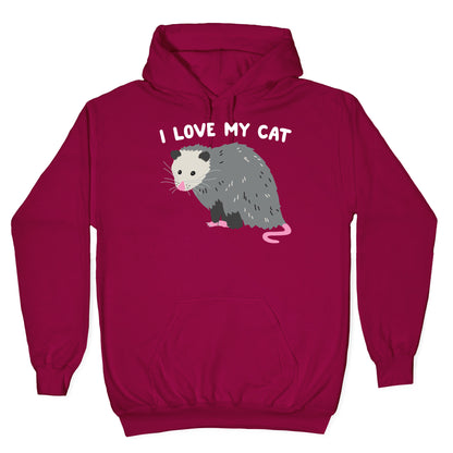 I Love My Cat Opossum Hoodie
