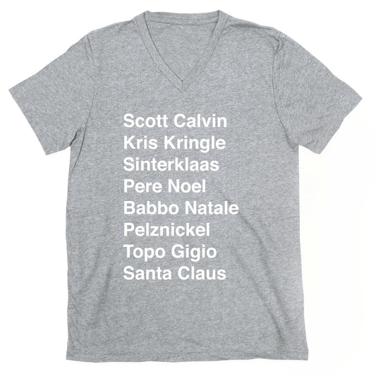 Santa List (White Ink) V-Neck