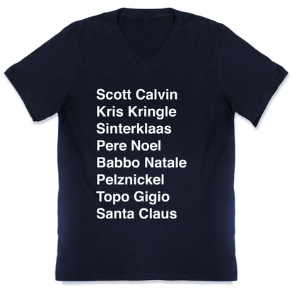 Santa List (White Ink) V-Neck