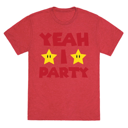 Yeah I Party Mario Parody Unisex Triblend Tee