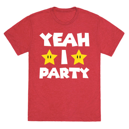 Yeah I Party Mario Parody Unisex Triblend Tee