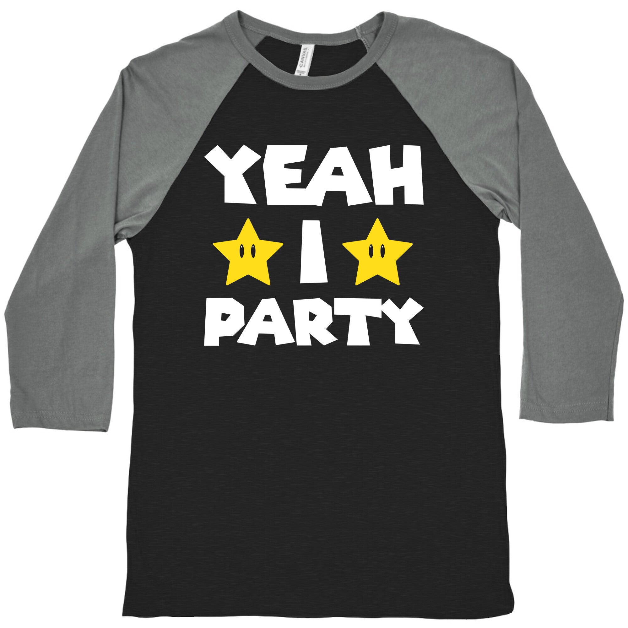 Yeah I Party Mario Parody Baseball Tee