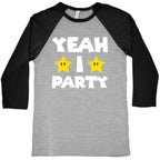Yeah I Party Mario Parody Baseball Tee