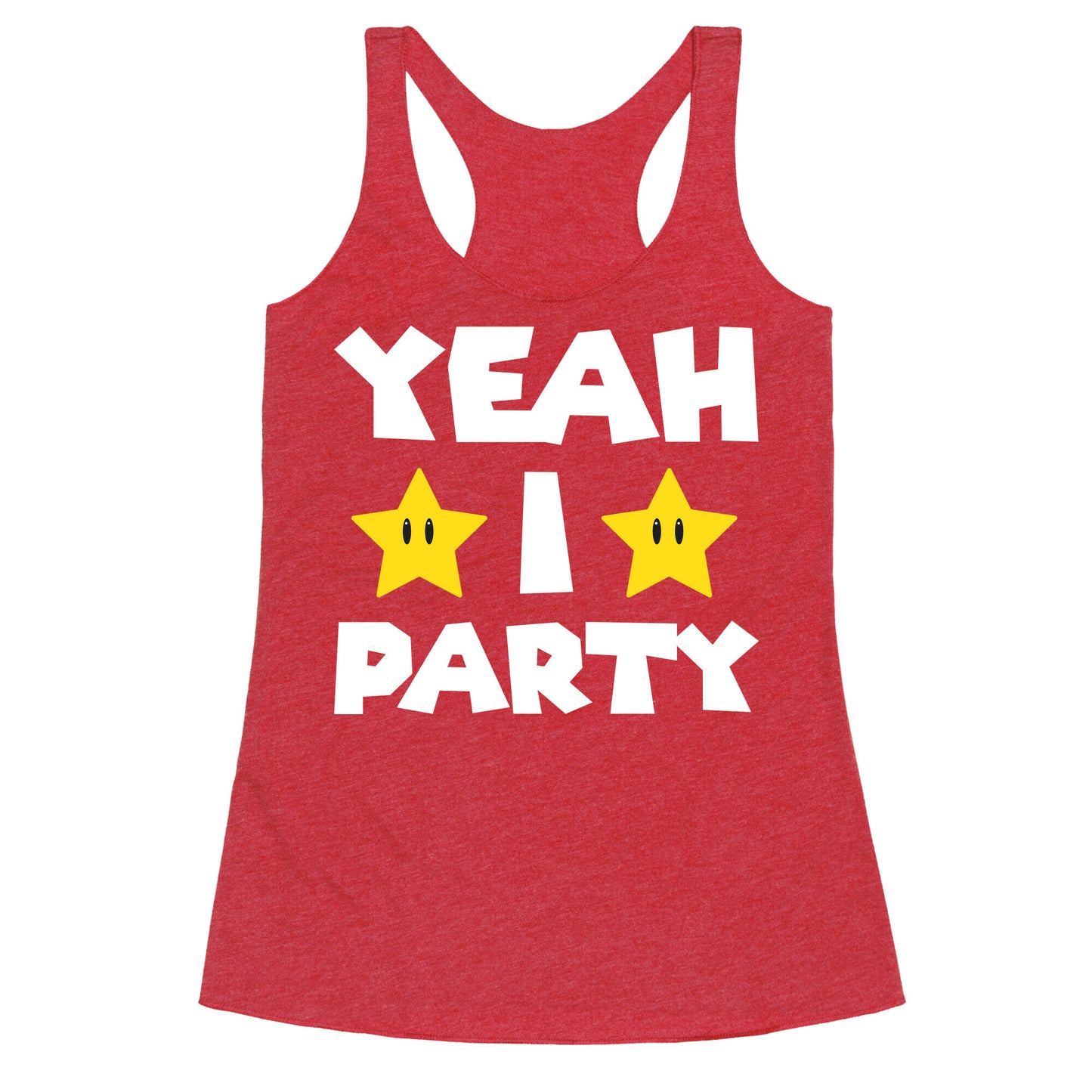 Yeah I Party Mario Parody Racerback Tank