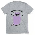 Feminist Trash Raccoon V-Neck