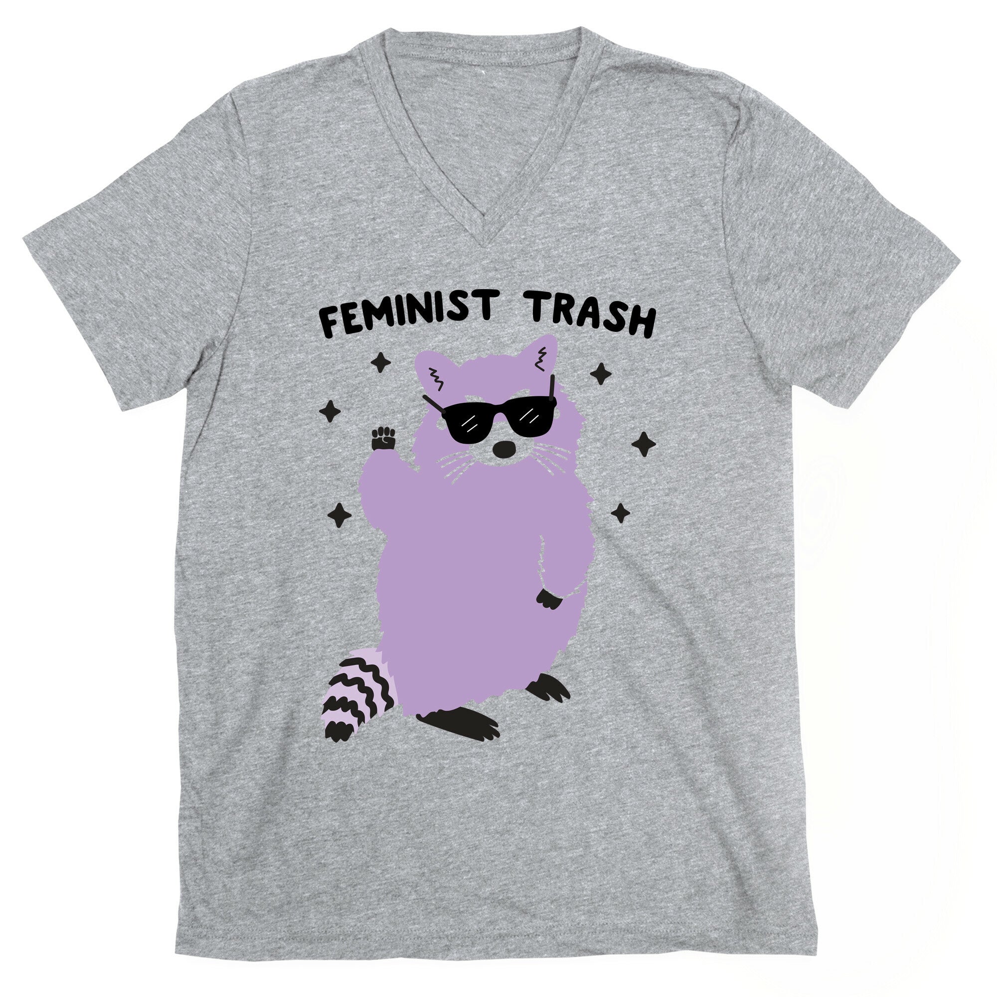 Feminist Trash Raccoon V-Neck