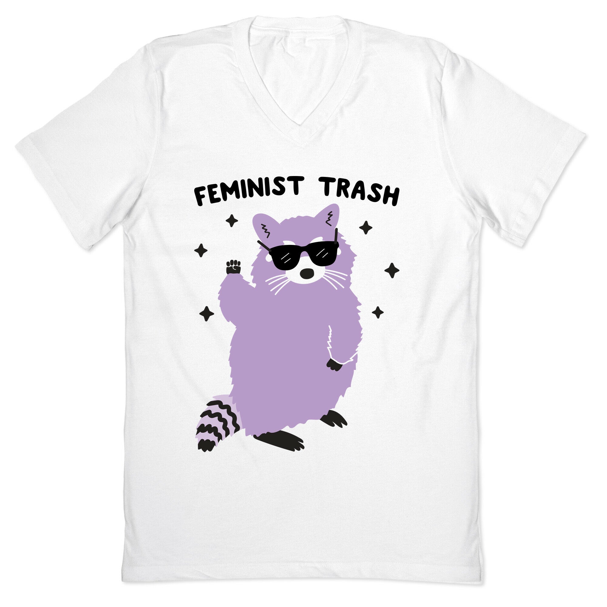 Feminist Trash Raccoon V-Neck