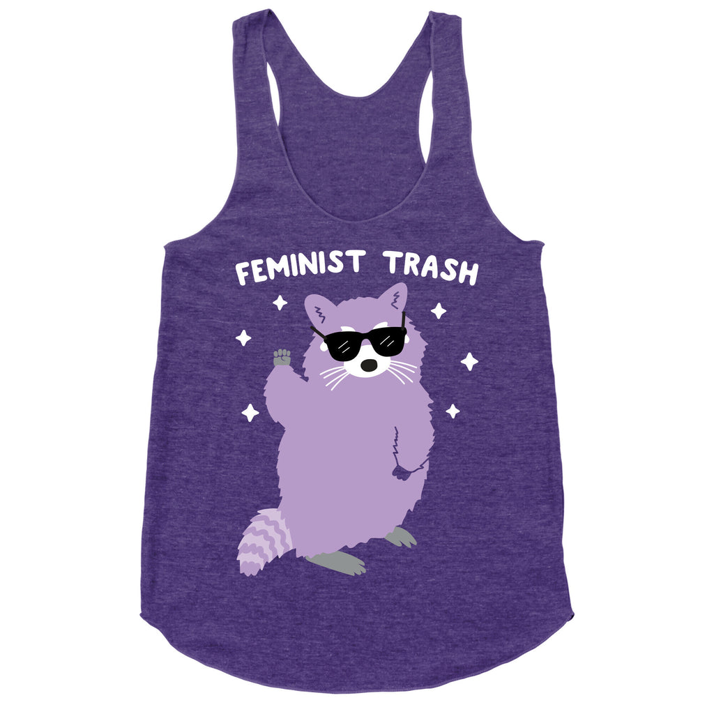 Feminist Trash Raccoon Racerback Tank