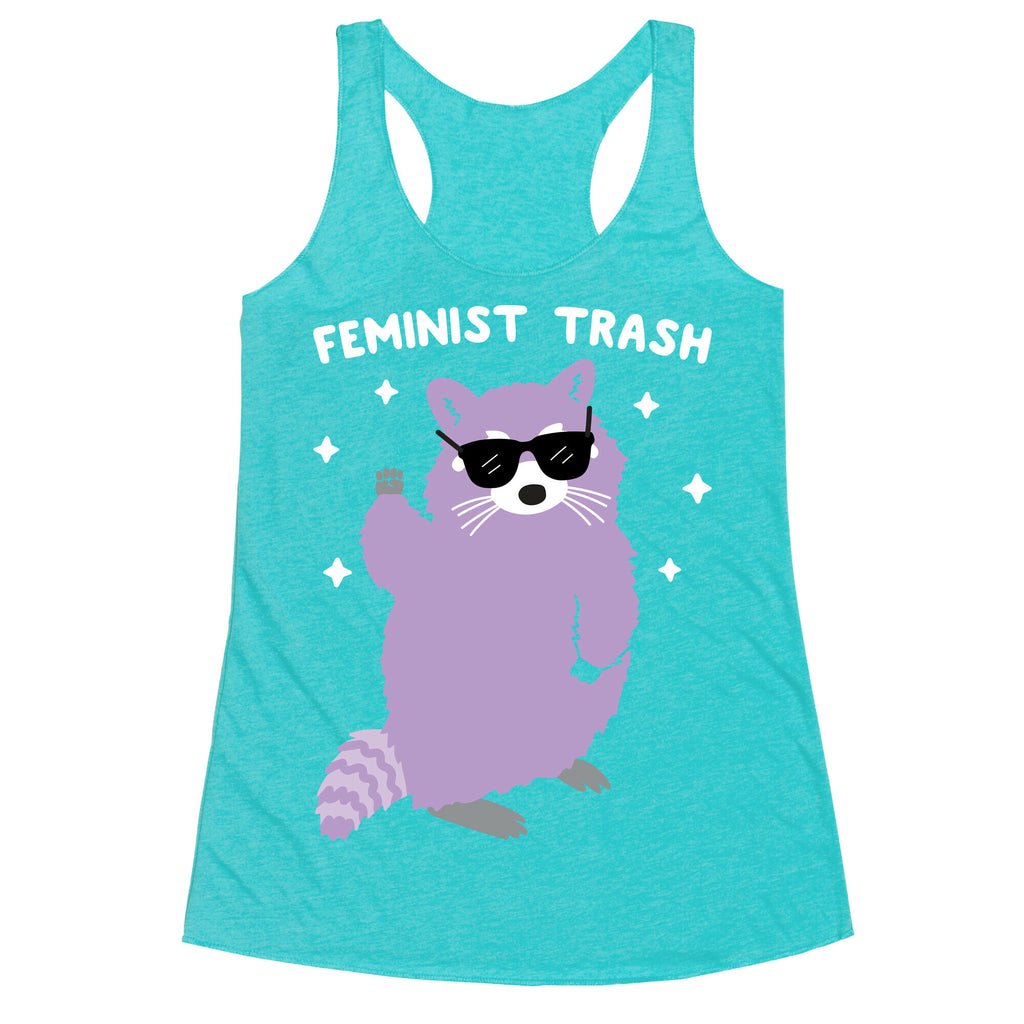 Feminist Trash Raccoon Racerback Tank
