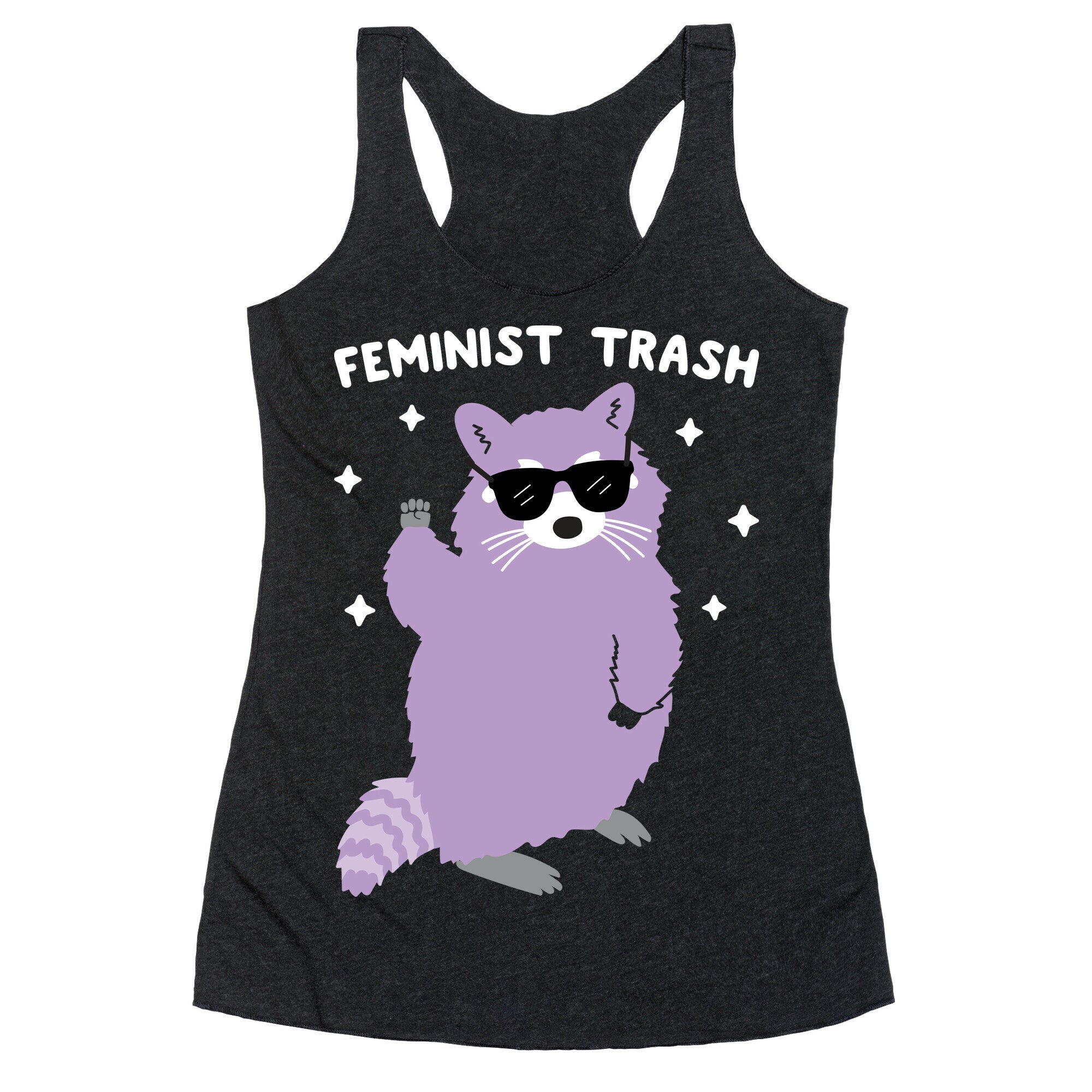 Feminist Trash Raccoon Racerback Tank
