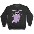 Feminist Trash Raccoon Crewneck Sweatshirt