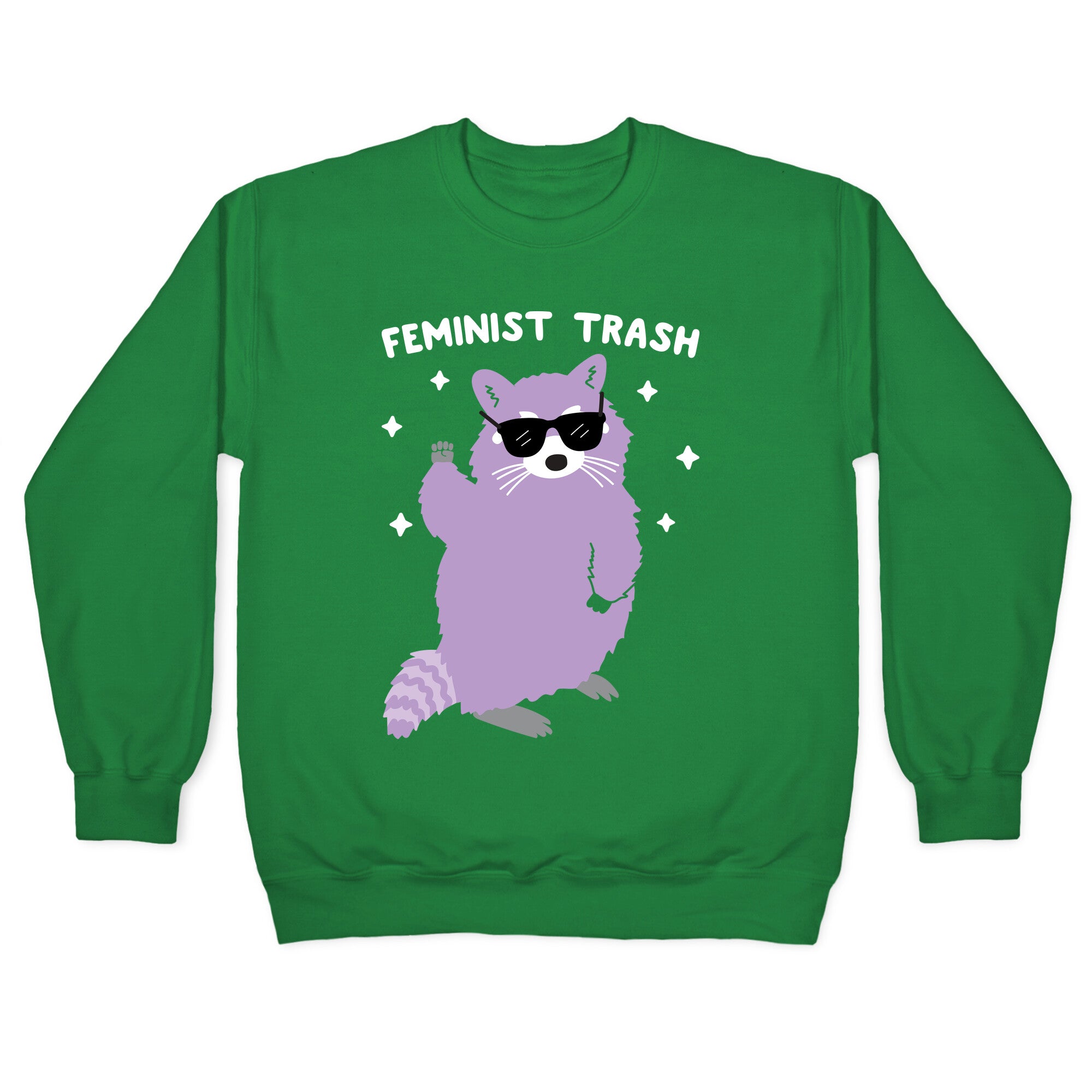Feminist Trash Raccoon Crewneck Sweatshirt
