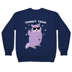 Feminist Trash Raccoon Crewneck Sweatshirt