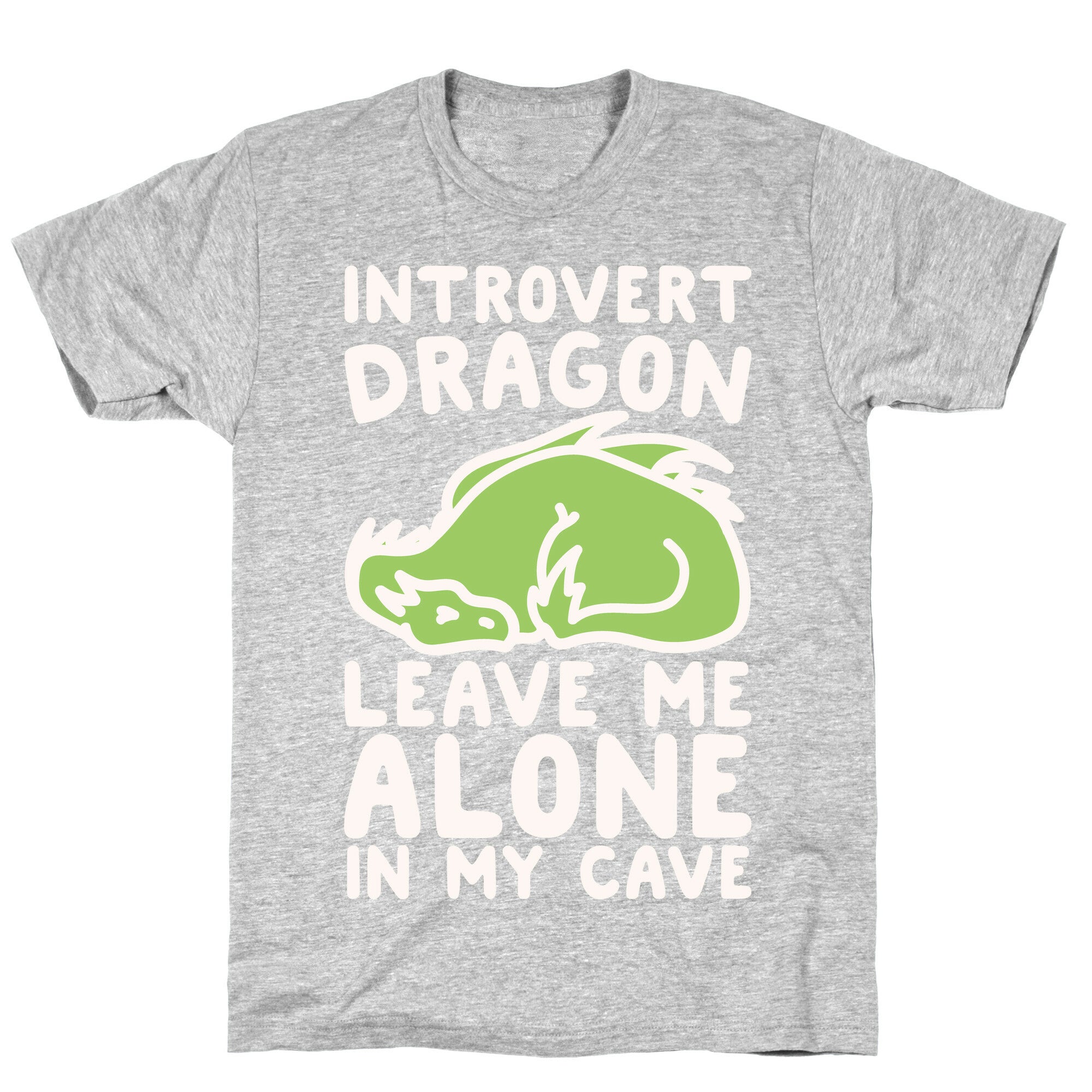 Introvert Dragon White Print T-Shirt
