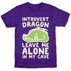 Introvert Dragon White Print T-Shirt