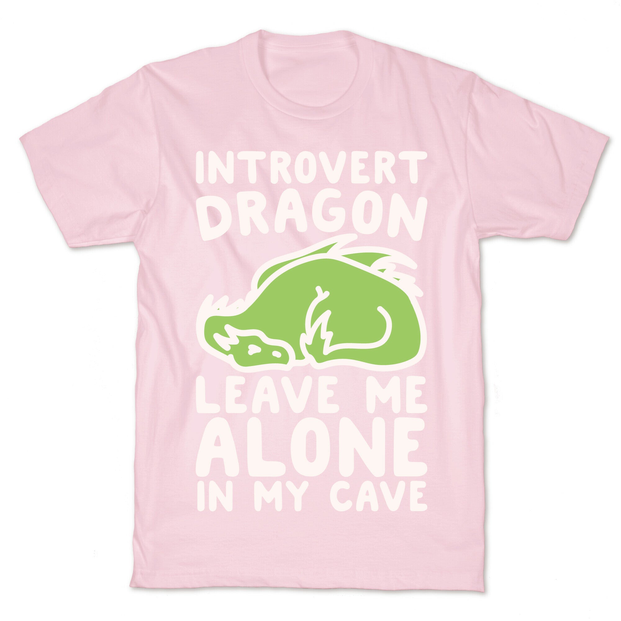 Introvert Dragon White Print T-Shirt