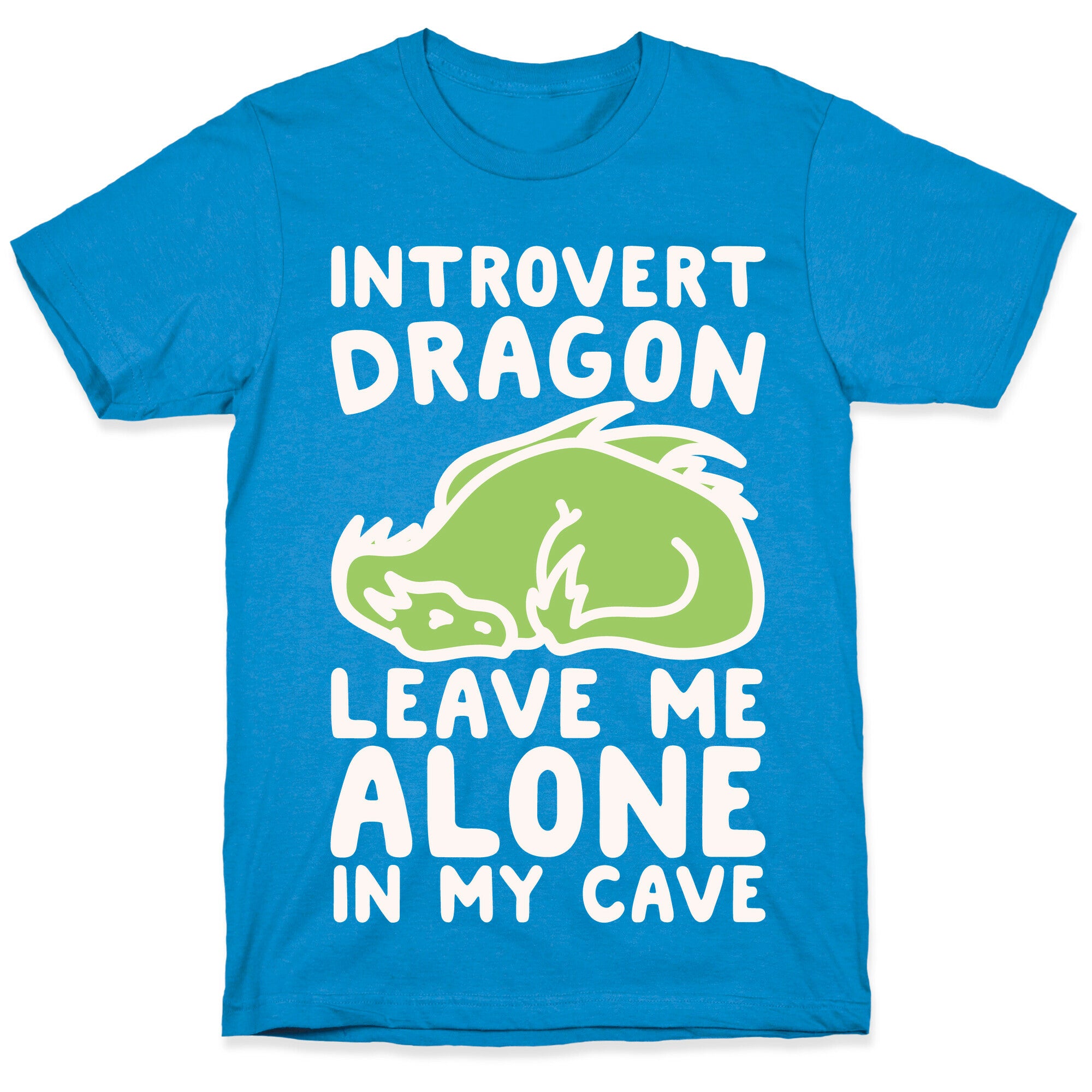 Introvert Dragon White Print T-Shirt