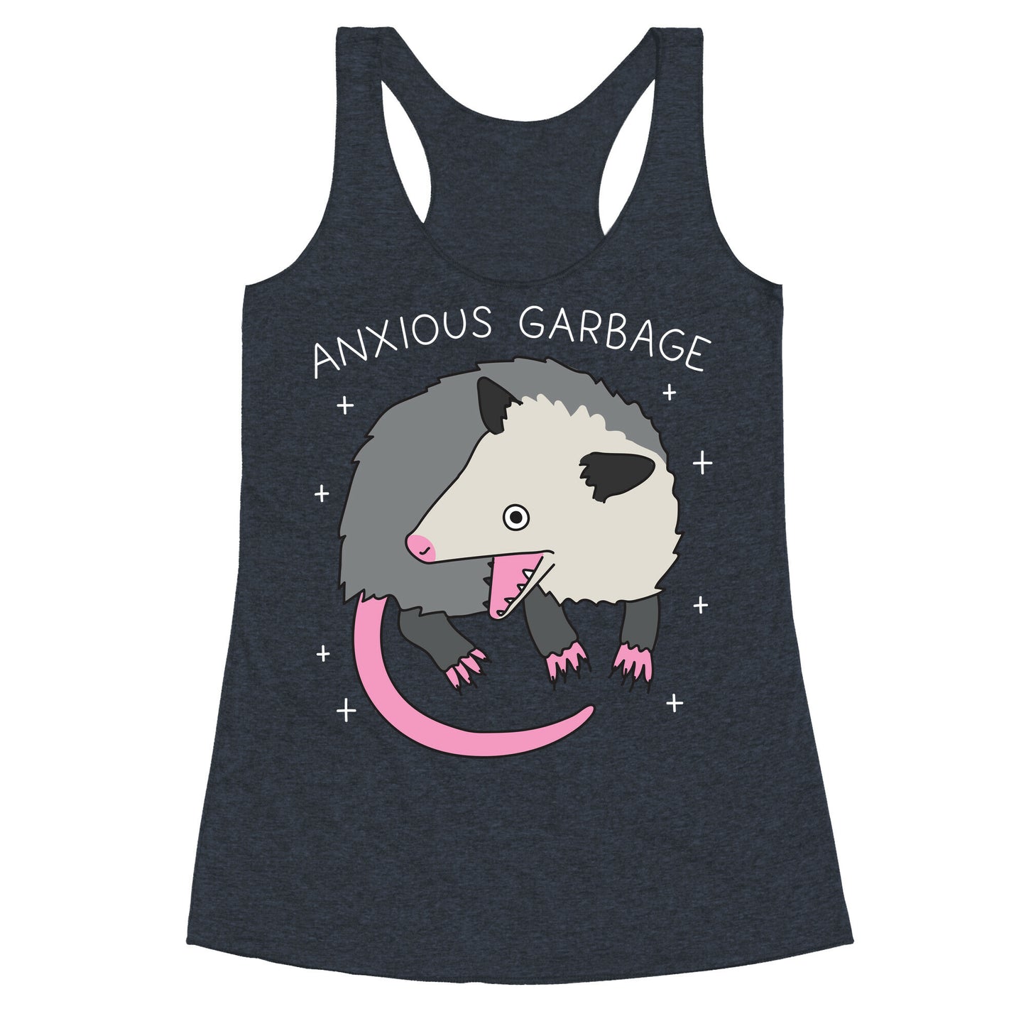 Anxious Garbage Opossum Racerback Tank