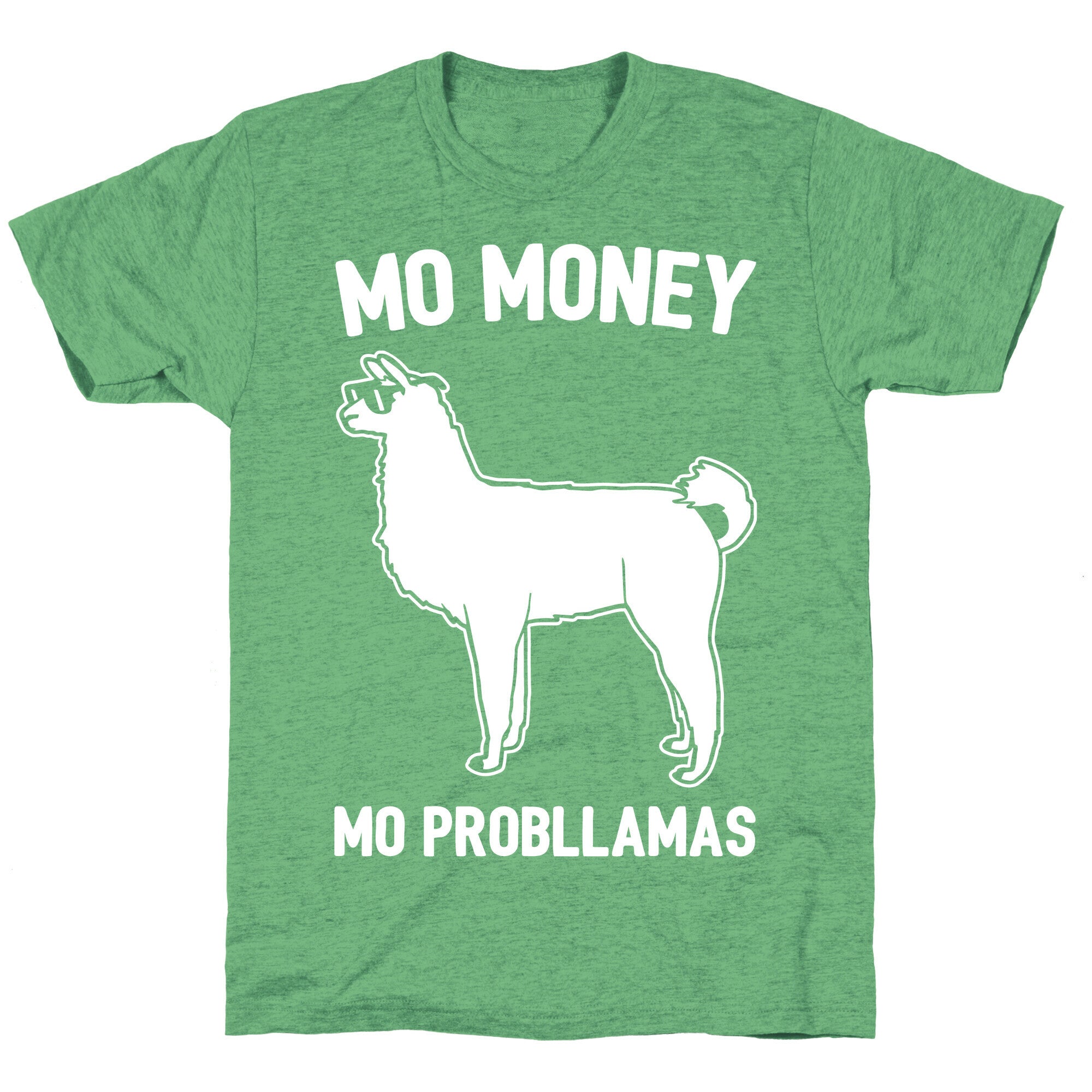 Mo Money Mo Probllamas Parody White Print Unisex Triblend Tee