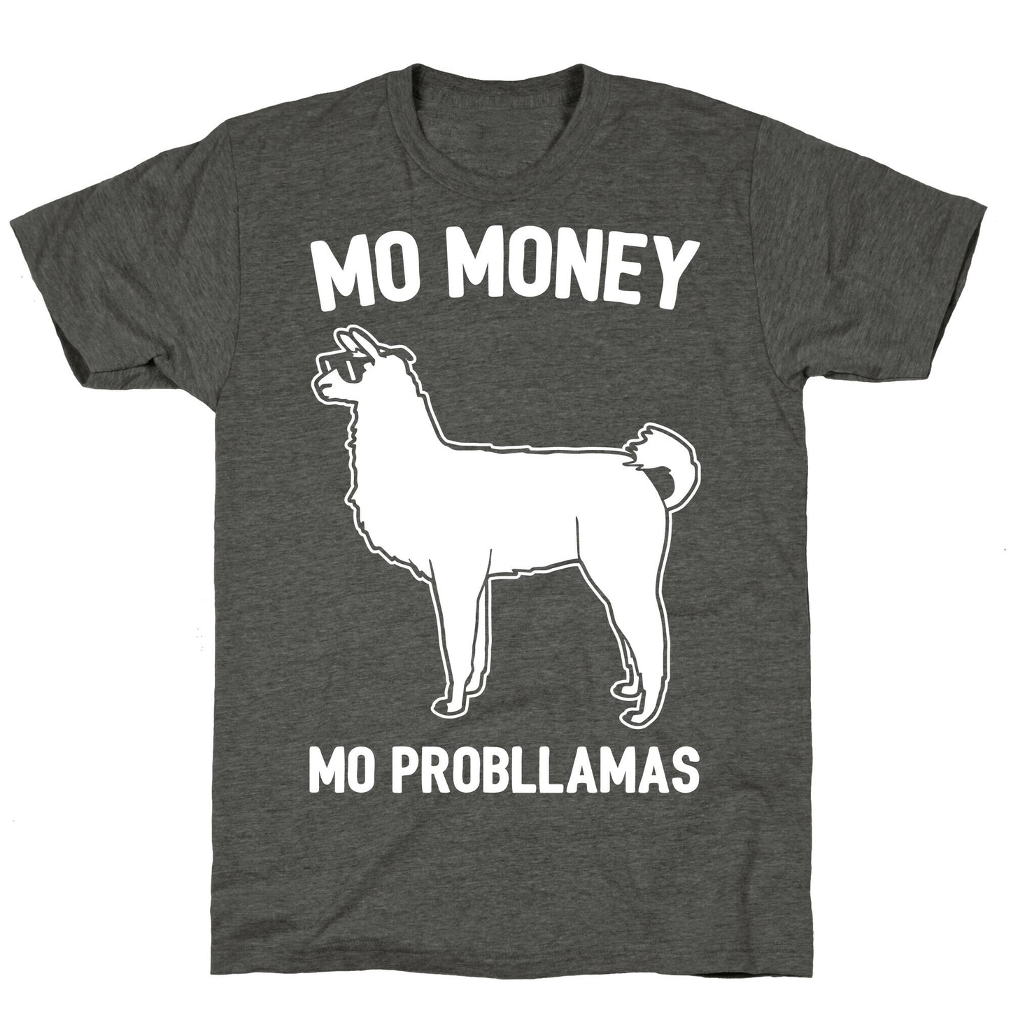 Mo Money Mo Probllamas Parody White Print Unisex Triblend Tee