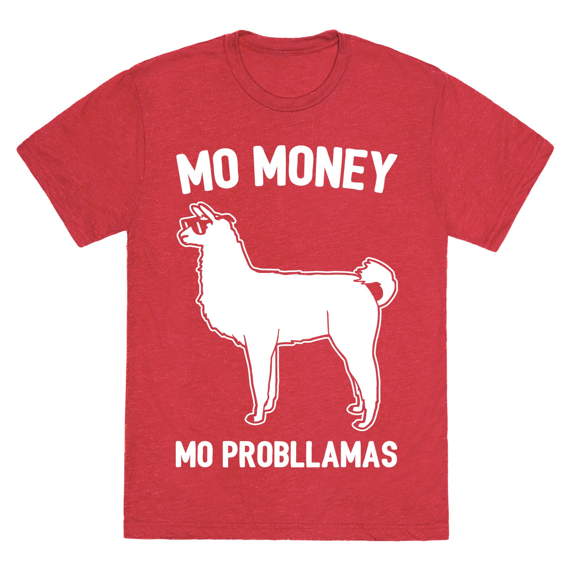 Mo Money Mo Probllamas Parody White Print Unisex Triblend Tee