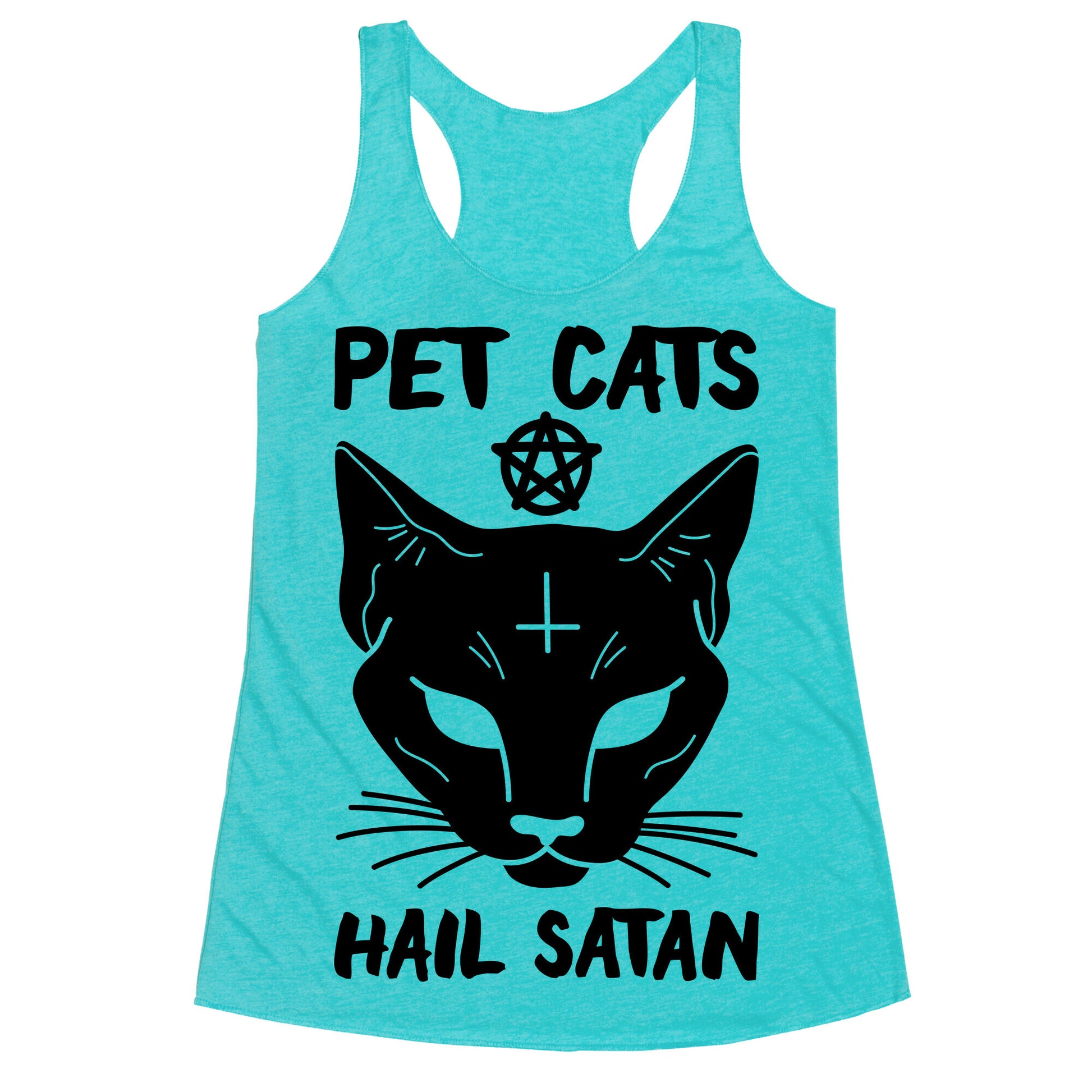 Pet Cats Hail Satan Sphynx Racerback Tank