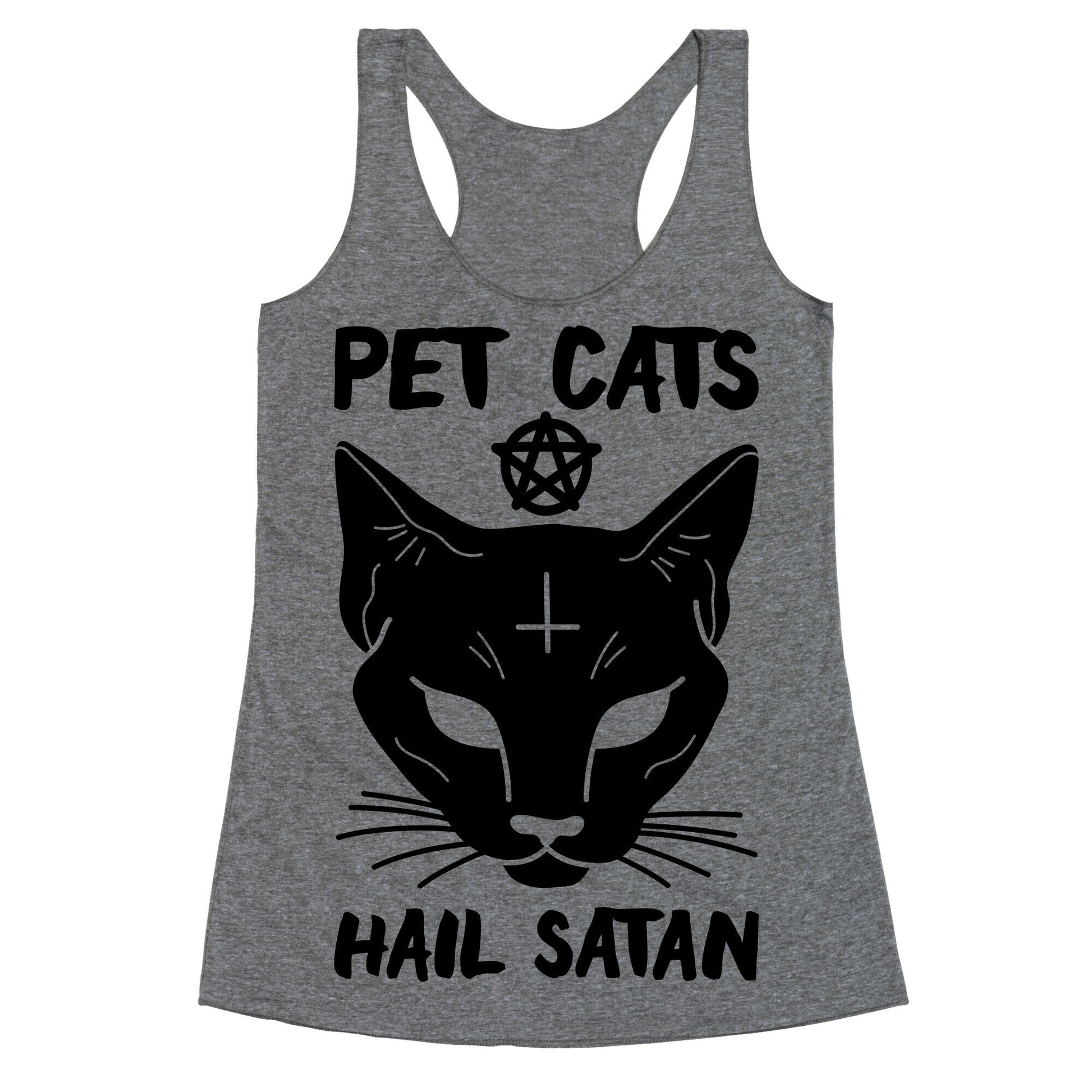 Pet Cats Hail Satan Sphynx Racerback Tank