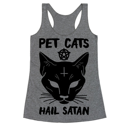 Pet Cats Hail Satan Sphynx Racerback Tank