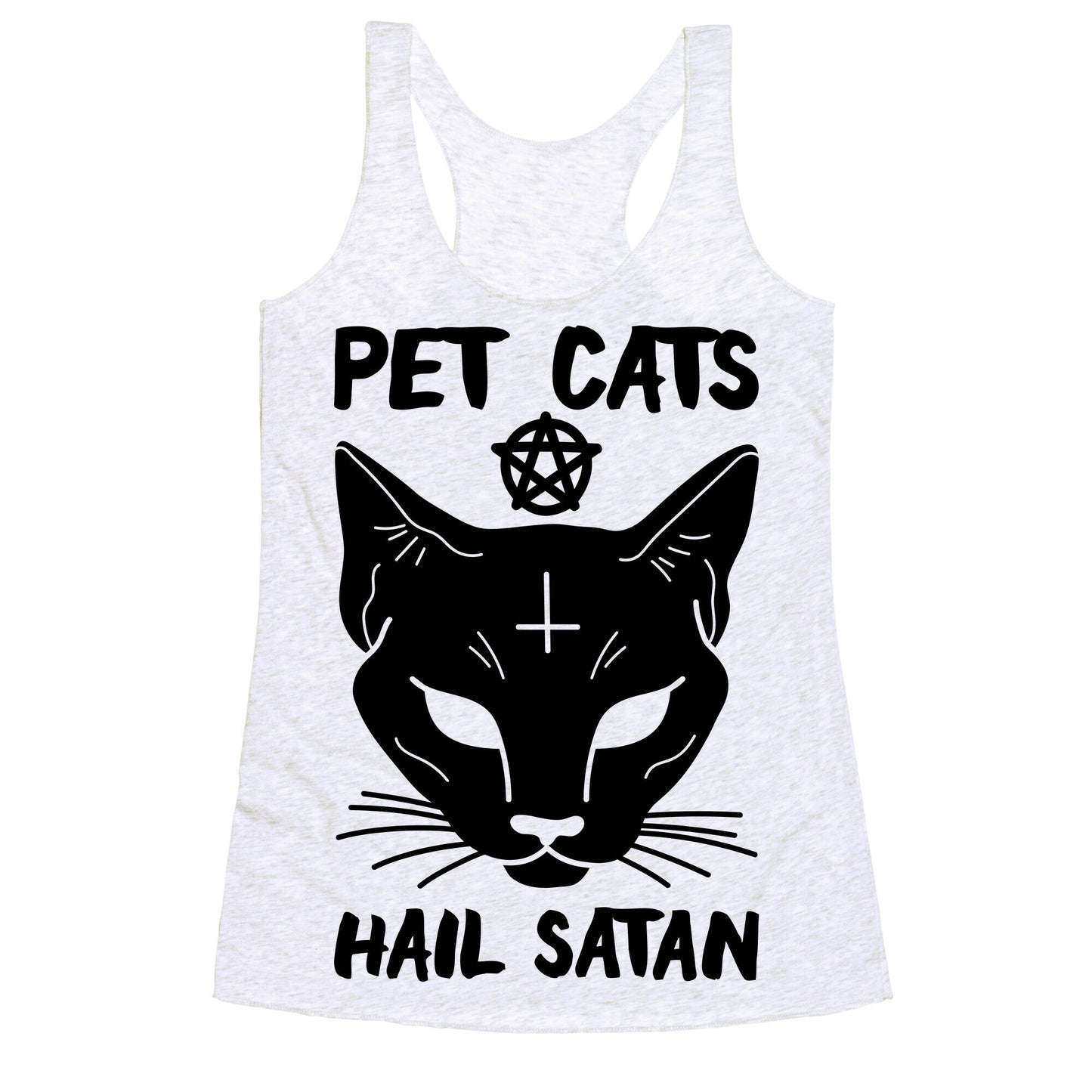 Pet Cats Hail Satan Sphynx Racerback Tank