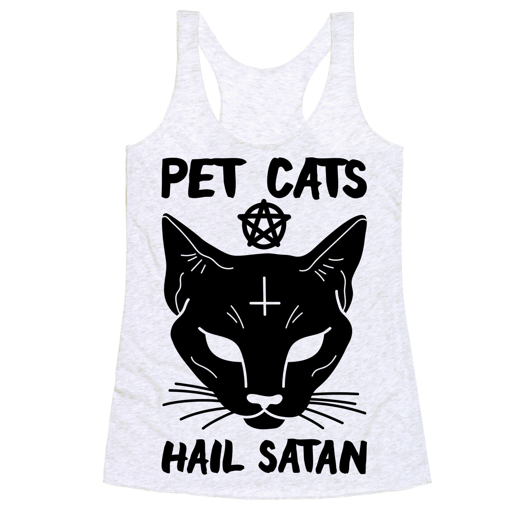Pet Cats Hail Satan Sphynx Racerback Tank
