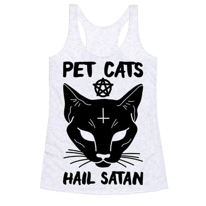 Pet Cats Hail Satan Sphynx Racerback Tank