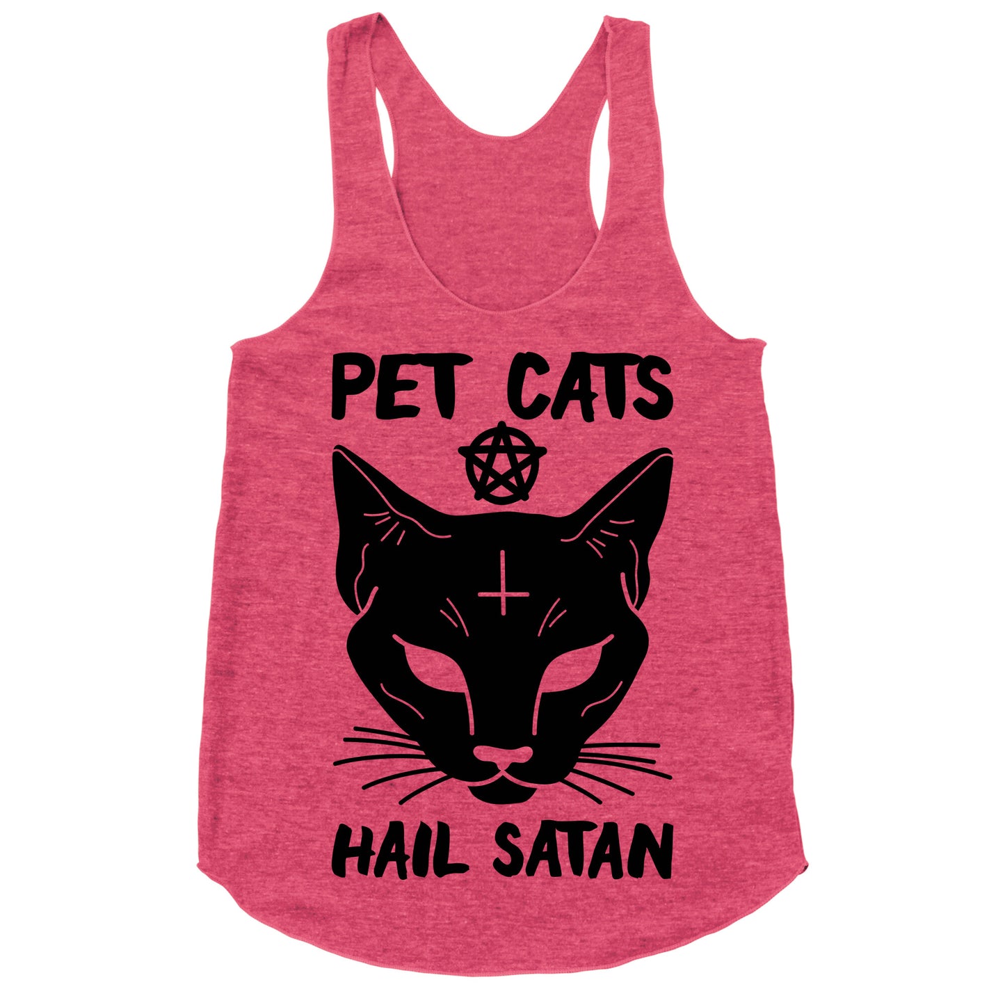Pet Cats Hail Satan Sphynx Racerback Tank